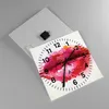 Wanduhr - Quadrat - Glasuhr - Rote Lippen glänzend Lippe Produktbild-Vorschau 2