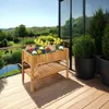 tectake® Hochbeet aus Holz, mit Ablage 119 x 57 x 90 cm Produktbild-Vorschau 8