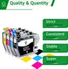 A set of printer ink cartridges with accompanying marketing text and graphics. Produktbild-Vorschau