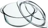 A clear glass casserole dish with a lid, shown from a side-diagonal angle. Náhľad obrázku produktu