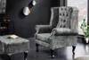 riess-ambiente Ohrensessel CHESTERFIELD 105cm grau silber Produktbild-Vorschau 3