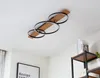 Lindby LED-Deckenlampe Galad, schwarz, Holz, 3-flg., 98 cm Produktbild-Vorschau 4