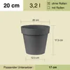 Central Garden Round Blumentopf in rot in 20 cm Durchmesser Produktbild-Vorschau 2