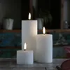 LED Mini Kerze THEA - mit Rillen - Echtwachs - 3D Flamme - Produktbild-Vorschau 3