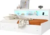 A white sofa bed with storage drawers and LED lighting. Náhled obrázku produktu