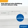 Close-up of a refrigerator's control panel with text overlays highlighting features. Produktbild-Vorschau