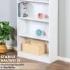 Regał na książki, Biały drewniany regał stojący z 4 Podgląd zdjęcia produktu 5