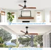 A collage showing a ceiling fan in two different settings: indoors and outdoors. Anteprima dell’immagine prodotto