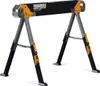 A pair of black and yellow sawhorses on a white background. Anteprima dell’immagine prodotto