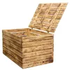 Grosse Holztruhe 80er  geflammt mit Deckel  80x50x39cm Produktbild-Vorschau 8