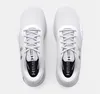 A top-down view of a pair of white Under Armour running shoes. Produktbild-Vorschau