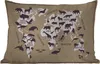 MuchoWow® Outdoor Kissen - Weltkarte - Beige - Tiere - Produktbild-Vorschau 1