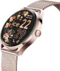A close-up, angled view of a rose gold smartwatch with a floral watch face. Anteprima dell’immagine prodotto