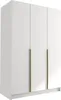 A white wardrobe with three doors and gold handles. Náhled obrázku produktu