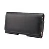 A black leather phone holster with a belt loop on the back, shown against a white background. Produktbild-Vorschau