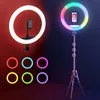 Led Ring Lampe Mit Stand 220Cm Usb 80W 26Cm Ring Rgb Produktbild-Vorschau 2