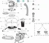 An exploded diagram of a sand filter system with numbered parts. Produktbild-Vorschau