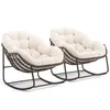 Two rocking chairs with cream cushions against a white background. Anteprima dell’immagine prodotto
