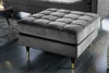 Design Hocker COZY VELVET 80cm grau Samt goldene Füße Produktbild-Vorschau 7