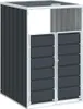 A dark gray metal trash can enclosure with a white frame, shown from a three-quarter front angle. Náhľad obrázku produktu