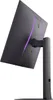 The back of a black LG UltraGear monitor is shown, tilted diagonally, with purple accent lighting. Náhľad obrázku produktu