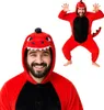 Onesie Kigurumi Pigiama Rosso Dinosauro Travestimento Anteprima dell’immagine prodotto 1