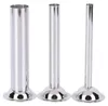 Three stainless steel sausage stuffing tubes of different sizes are arranged side-by-side against a white background. Produktbild-Vorschau