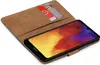 A book-style phone case with two credit cards inserted, showing the phone screen. Anteprima dell’immagine prodotto