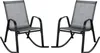 Two gray rocking chairs with black frames are shown against a white background. Náhled obrázku produktu