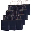 Krafttaschen mit Griffen 32 Stück Marineblau 21x15x8cm Produktbild-Vorschau 2
