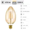 Eglo Lampadina a filamento LED Vintage B80 4,5W = 40W E27 Anteprima dell’immagine prodotto 2