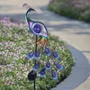 Gartendeko für draußen Wetterfest,Metallpfau Solarlampen Produktbild-Vorschau 7