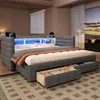 Flieks Canapé-lit Lit rembourré 90x190cm avec Led et Voir les images du produit 1