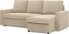 A beige sectional sofa with a chaise lounge is shown against a white background. Produktbild-Vorschau