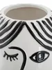 Mauro Ferretti Vase Gesicht 13,2x11,8x26,3 cm weiß schwarz Produktbild-Vorschau 9