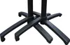 Close-up of the black base of two tables, showing the star-shaped legs. Produktbild-Vorschau