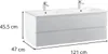 Doppelwaschtisch 120cm Keramik-Platte & Chrom-Armaturen Produktbild-Vorschau 3