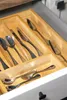 QUVIO Besteckfach Organizer Holz - Verstellbare Produktbild-Vorschau 6