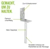 L-Pfostenträger mit Betonanker aus Riffelstahl, Stahl roh, Produktbild-Vorschau 4