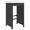 vidaXL Tabouret de bar de jardin avec coussin 2 pcs. noir Voir les images du produit 3