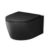 A black wall-mounted toilet is shown against a white background. Produktbild-Vorschau