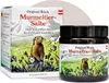 A box and a jar of Murmeltier-Salbe (Marmot Salve) with a mountain landscape and marmot illustration. Produktbild-Vorschau