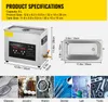 A collage showing product specifications, a detailed diagram of a 6L ultrasonic cleaner, and examples of items that can be cleaned with it. Náhľad obrázku produktu
