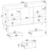Moderne Geriffelte Kommode LAGOS K2D3SZ Schwarz Eiche Wotan Produktbild-Vorschau 11