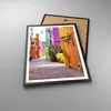 Gerahmtes Poster - Schwarzer Rahmen - Sommer Straße Haus - Produktbild-Vorschau 3
