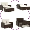 vidaXL Sofa ogrodowa z poduszkami 2-osobowa brązowa z Podgląd zdjęcia produktu 4