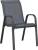 A single gray outdoor chair with a textilene seat and back, shown from the front. Produktbild-Vorschau