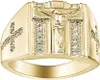 Mode Männer Frauen Strass Intarsien Jesus Kreuz Finger Ring Produktbild-Vorschau 1