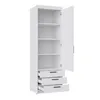Drehtürenschrank ELENA 1D Weiß mit schwarze Griffe - Produktbild-Vorschau 5