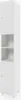 A tall, narrow white cabinet with two doors and two open shelves in the middle. Anteprima dell’immagine prodotto
